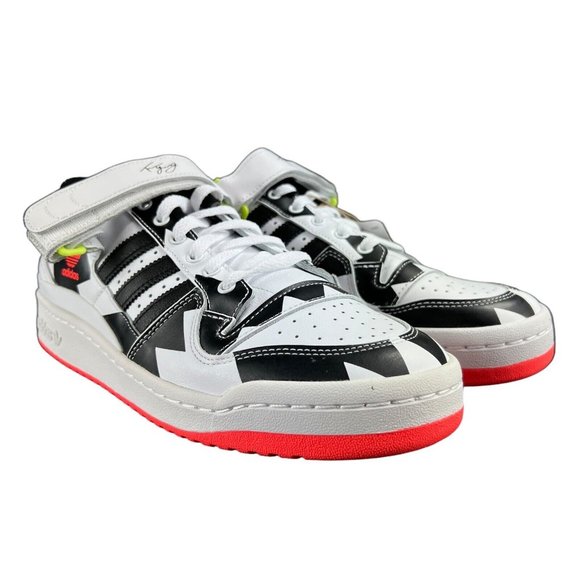 Adidas Forum Low Trae Young Core Black White Solar Red Shoes GX6128 Men's Sz 10 - Picture 4 of 10